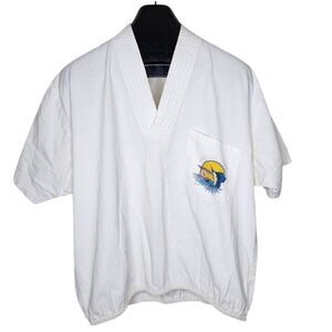 Vintage Mexican Puerto Vallarta Sailfish Shirt Mens M White Surfer